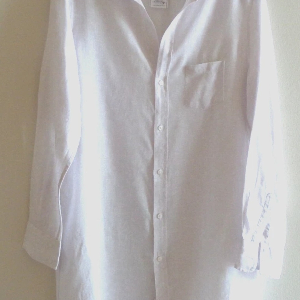 Frank & Eileen MARY LINEN Nude Beige With Faint White Floral Pattern. Small